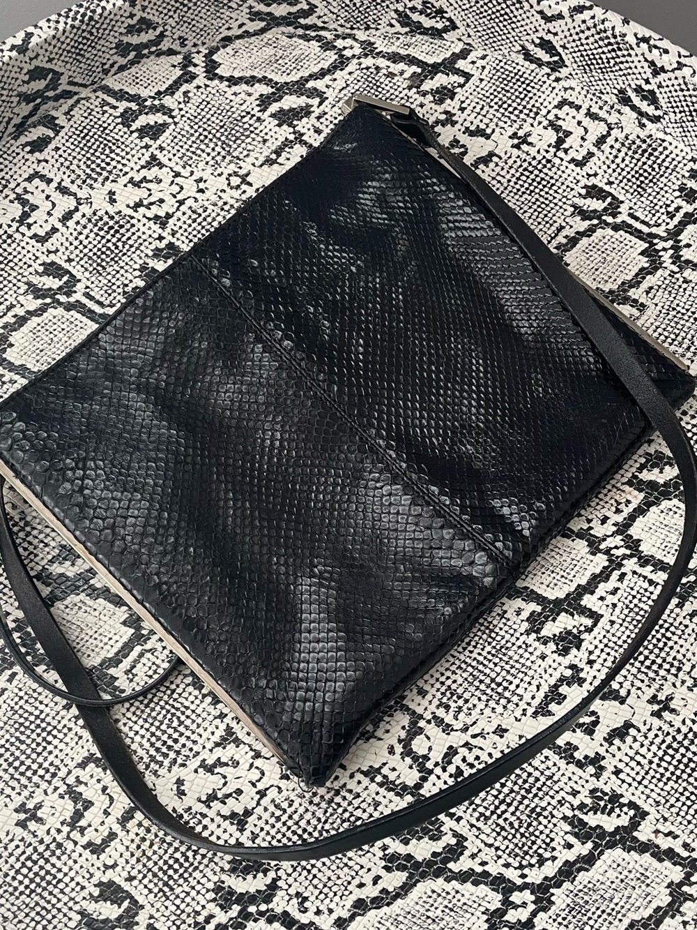 Fendi Sleek Black Snakeskin Purse